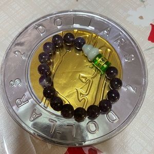 Amethyst with Wolou and Mantra bracelet